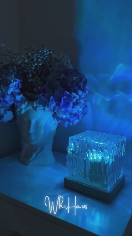 RGB Aurora Night Light – Ocean Waves & Crystal Flame